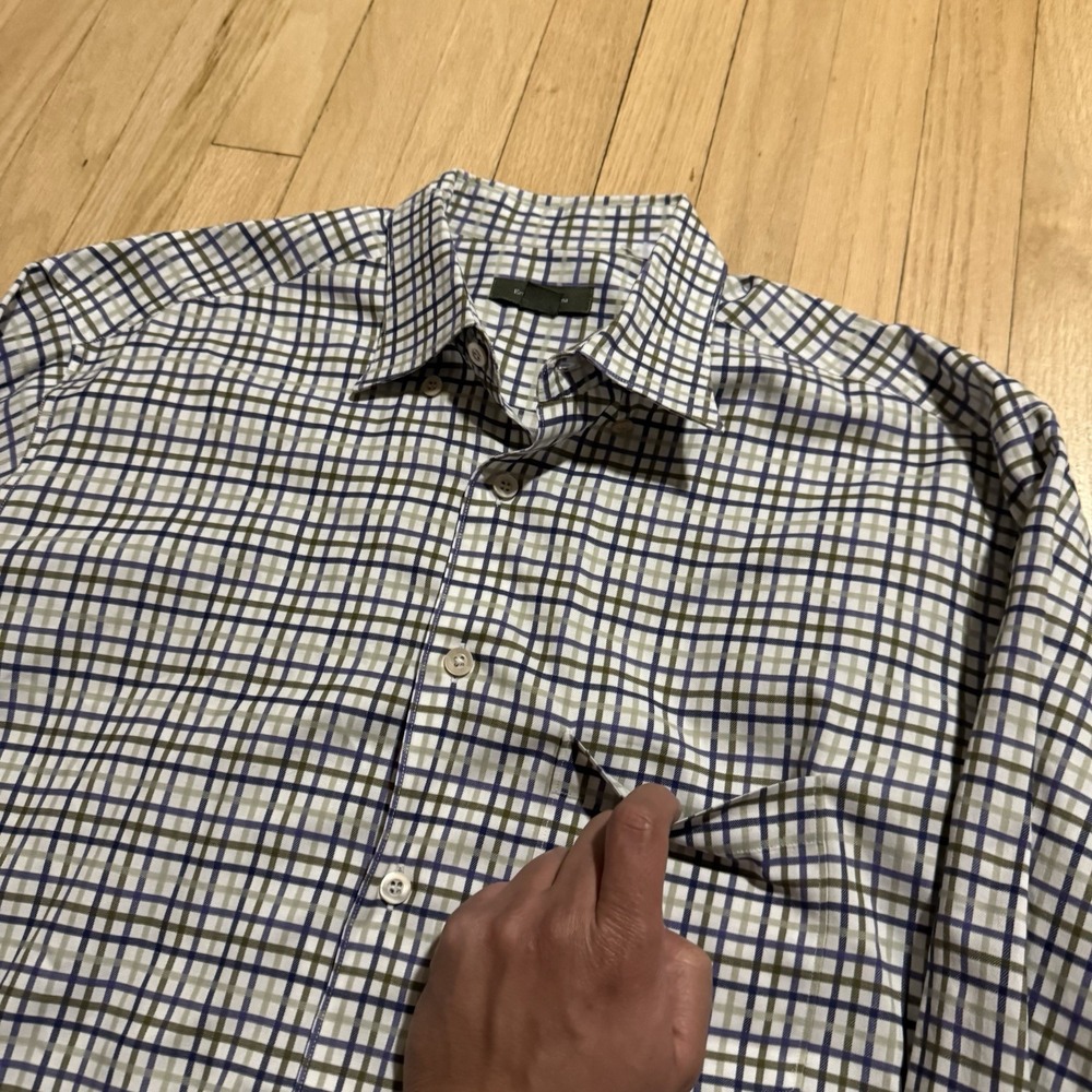 Vintage Ermenegildo Zegna Shirt Mens XXL Plaid  Button Down Classiccore Preppy‎ - Picture 2 of 8